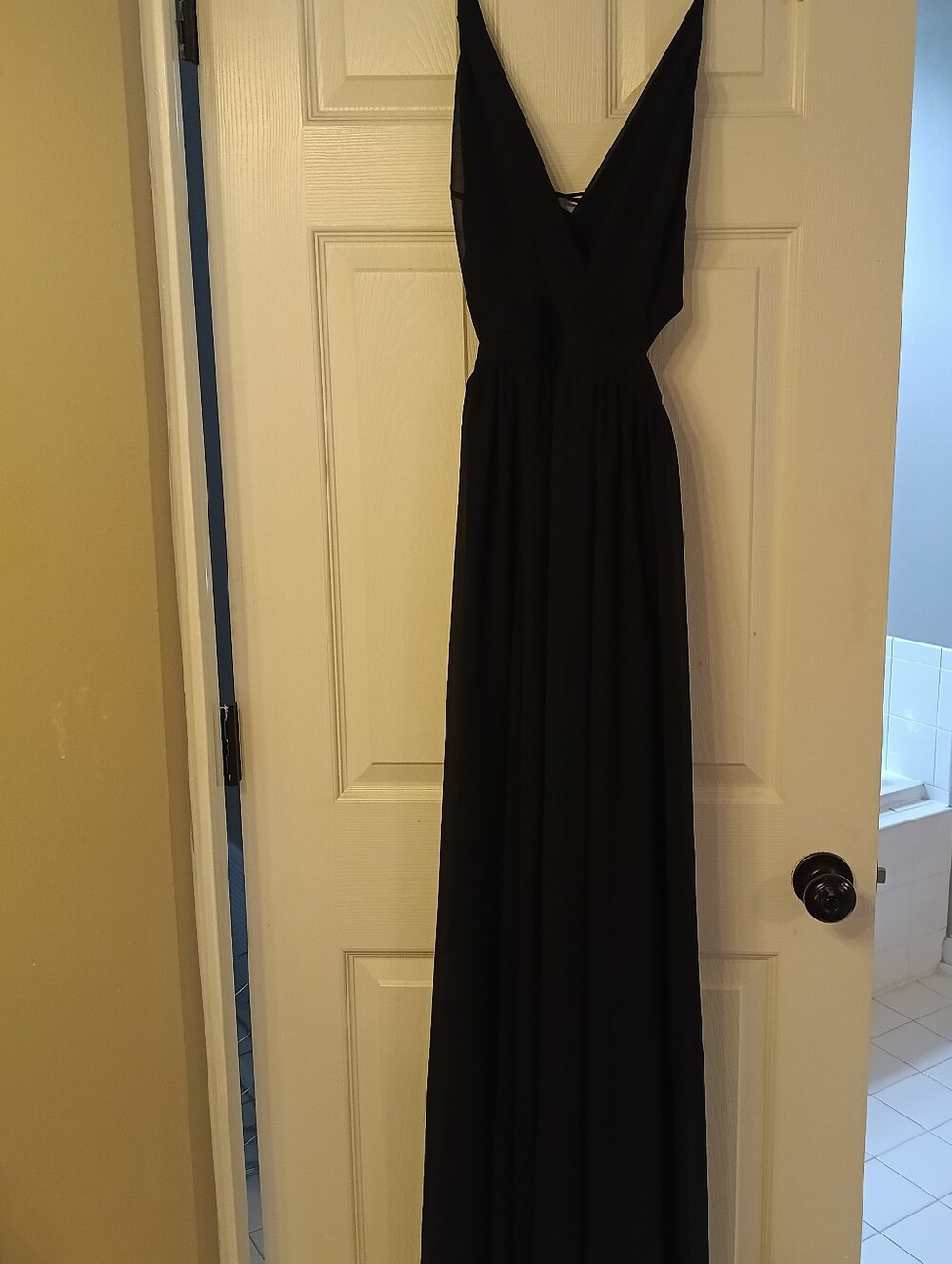 Express Black Chiffon Cutout Lace-Up Back Maxi Dress Medium